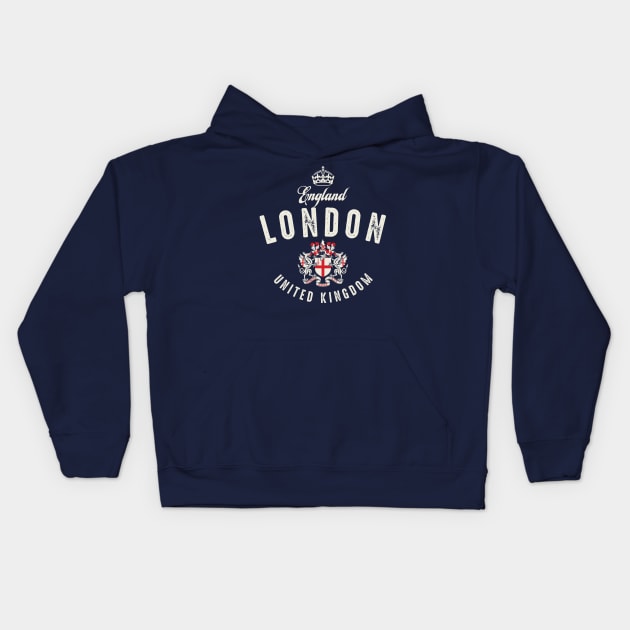 London England United Kingdom Kids Hoodie by Designkix